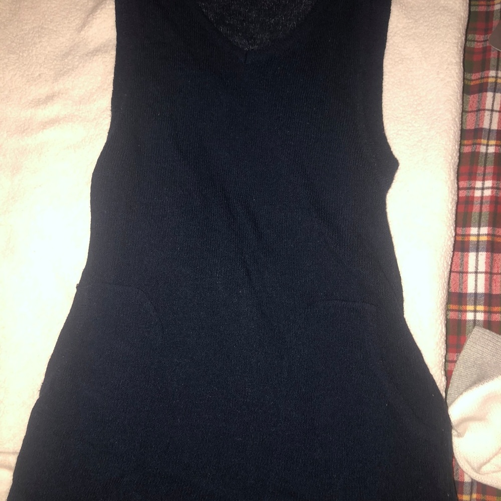 Lumiere Navy Knit Pocketed Tank Top